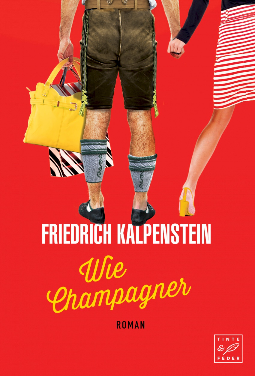 Cover von Friedrich Kalpensteins zweitem Herbert-Roman Wie Champagner. Das Cover ist rot.
