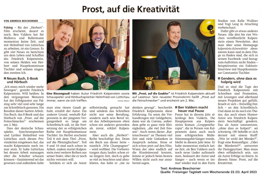 Zeitungsartikel aus dem Freisinger Tagblatt vom 22./23. April 2023