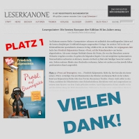 Vorschaubild: Prost, auf Brunngries ist auf dem Leser:innen-Portal auf Platz 1 gelandet. Gerührt wurden die besten Romane des Verlags Edition M im Jahre 2024. Herzlichen Dank an alle, die meinen Roman so gut bewertet haben.