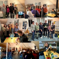 Vorschaubild: Impressionen von der Lesung in der Gemeindebücherei Allershausen. Zu sehen ist Friedrich Kalpenstein bei seiner Lesung mit anschließender Signierstunde. Außerdem ist noch das gesamte Team der Gemeindebücherei zu sehen.