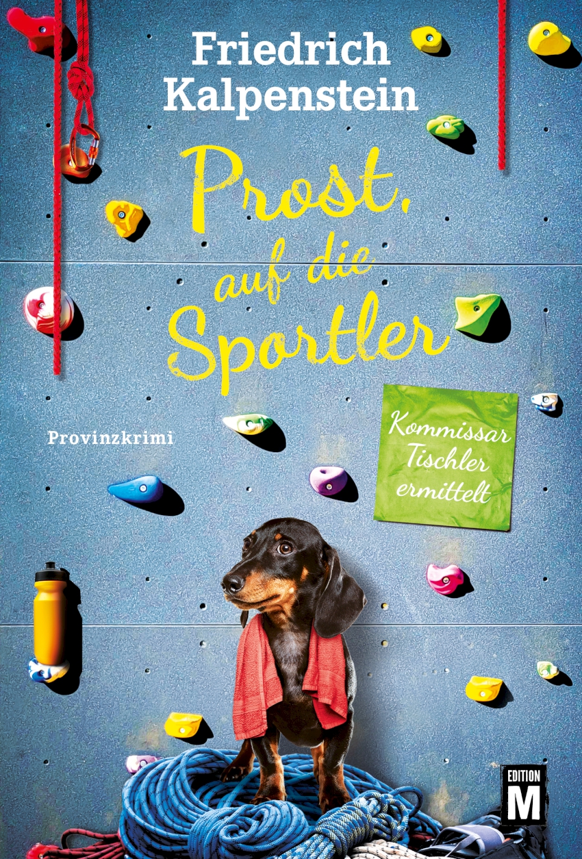 Zu sehen ist das Cover zum 13. Teil der Prost-Reihe "PROST, AUF DIE SPORTLER". Resi sitzt auf Kletterseilen vor einer Kletterwand. Sie trägt ein Handtuch über den Schultern.